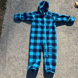 Columbia Kids Blue and Black Plaid Footie